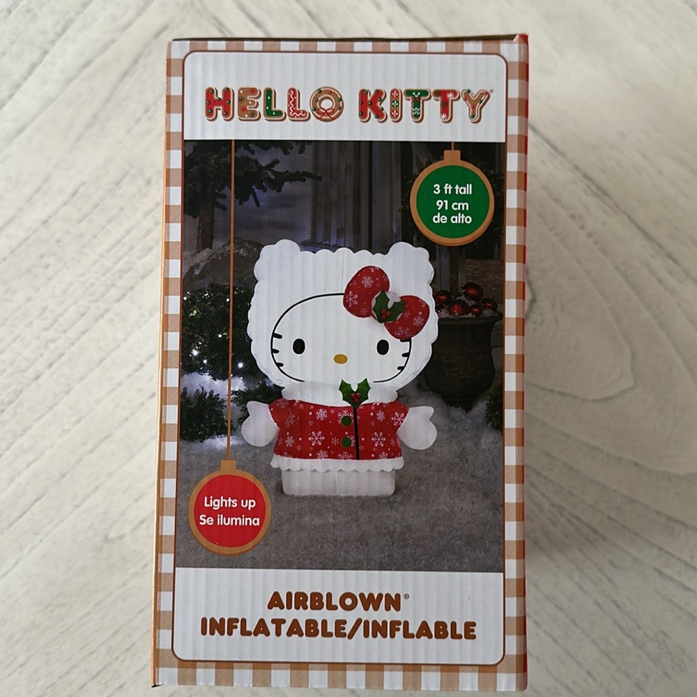 Hello Kitty Christmas Light up AirBlown Inflatable in a Snowflake Dress. NEW! - Picture 8 of 10